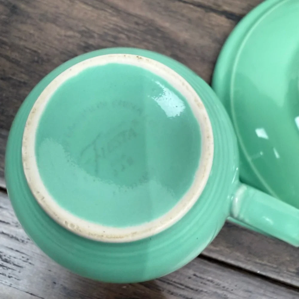 Fiesta Turquoise Cup and Saucer Set Vintage Homer Laughlin‎ Lead Free